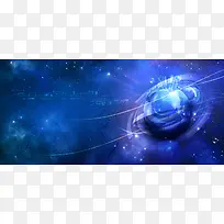 蓝色科技主题宇宙星空大气海报背景
