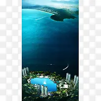 都市大气地产海景H5背景素材