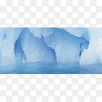 蓝色冰河背景