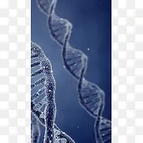 蓝色写实感DNA结构图H5背景元素
