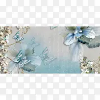 唯美立体地中海花朵蝴蝶珠宝