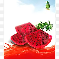 夏季火龙果海报背景图
