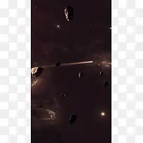 陨石星空流星宇宙科幻H5背景图