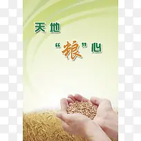 杜绝浪费公益海报水稻背景素材