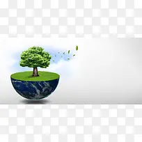 简约环保主题背景banner