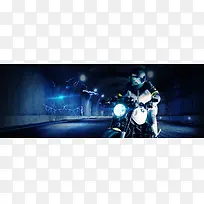 六一旅行季商务蓝色渐变banner
