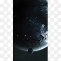 星球陨石宇宙科幻H5背景图