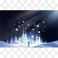 商务城市建筑地产平面广告
