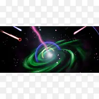 星球科幻商务绿色商业海报背景