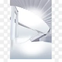 简约白色楼梯背景素材