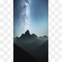 蓝色星空风景H5背景