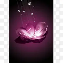 紫色花卉钻石海报背景素材