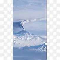 蓝天下的火山H5背景