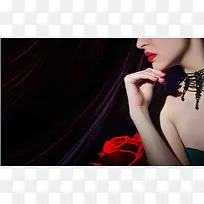 玫瑰女性美容整容海报设计背景模板