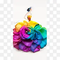 简约创意女人艺术H5背景