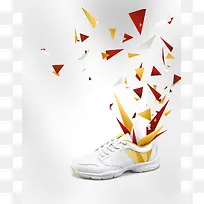 运动鞋跑鞋碎片海报背景素材