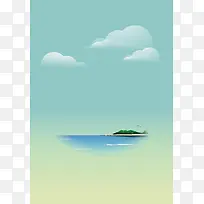 海岛扁平化海报背景