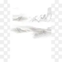 黑白水墨风山川背景
