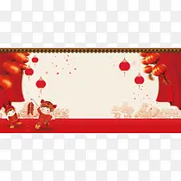 简约中国风创意浅色灯笼喜庆年货节背景