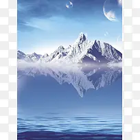 蓝色冰山背景素材