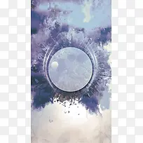 唯美文艺水彩渐变几何质感纹理H5背景图