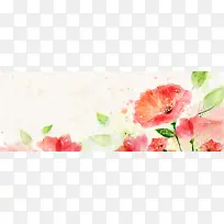 清新手绘水粉花朵背景