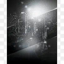 城市夜光科幻海报背景素材