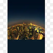 城市夜景企业财富海报