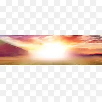 黄昏天空banner背景