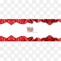 淘宝丝绸边框红色浪漫中国风海报背景