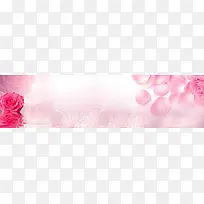 粉色护肤品自然清新玫瑰系列背景