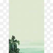 清新松柏高山绿色背景素材