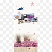 日本樱花旅游背景素材