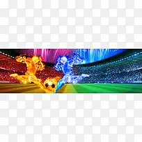 世界杯足球banner背景海报