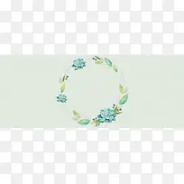 清新文艺绿色棉麻古风花环背景