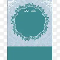 绿色欧式花纹婚礼邀请卡背景