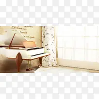 温馨钢琴背景图