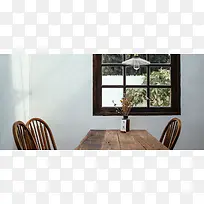 窗户木桌背景图