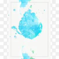 蓝色水彩手绘背景