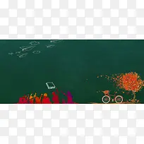 毕业季青春不散场复古黑板banner