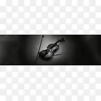 黑白音乐小提琴背景banner