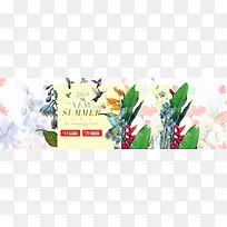 印花背景小清新女装上新活动banner