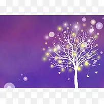 梦幻紫色发光树背景素材