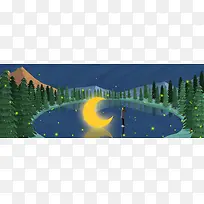 静谧的山谷插画BANNER