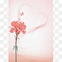 粉色浪漫爱心康乃馨花朵背景