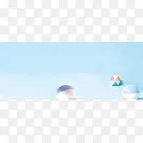 简约玩具球背景促销banner