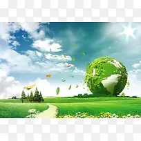 环保绿色地球背景素材