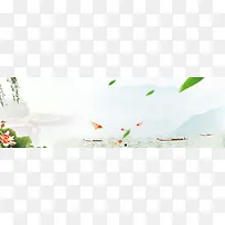 云纹粽享端午banner背景