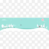 雪景下雪圣诞节清新蓝色banner