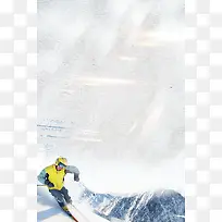 清新冬季滑雪运动